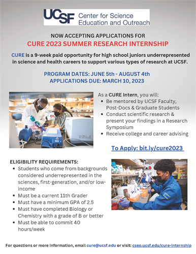 USC CURE camp flyer